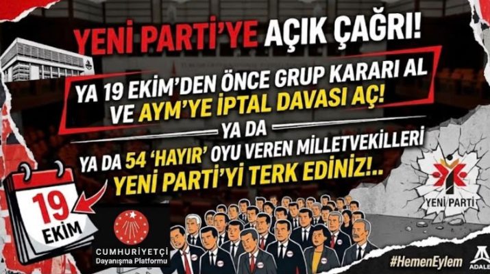 YENİ PARTİ’YE TARİHÎ ÇAĞRI